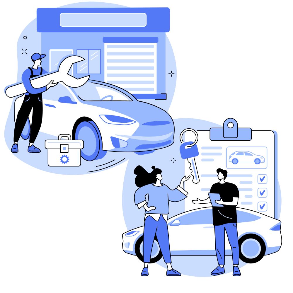 Partner Illustration - Werkstatt und Autohaus