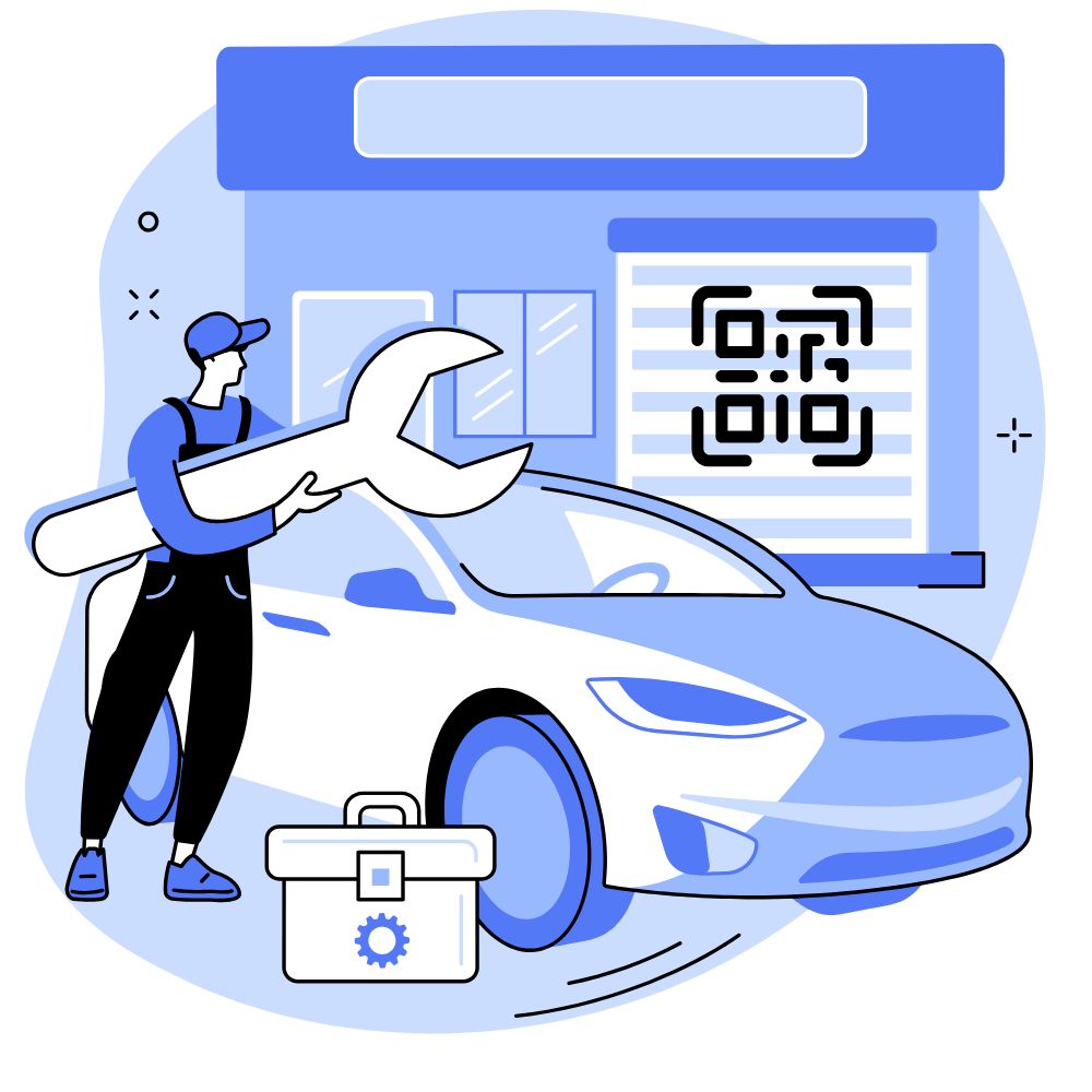 Werkstatt QR-Code Aufsteller